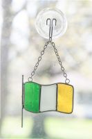 WEE SET OF IRISH FLAGS ORNAMENTS