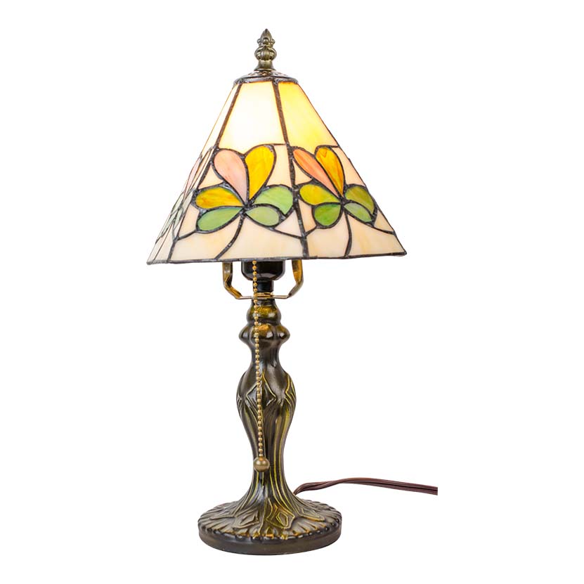 Decorative Irish Shamrock Variegated Glass Lamp