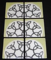 6 PC GLASS CELTIC KNOT COASTERS