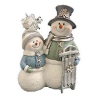IRISH I WAS SLEDDING SNOWMEN FIGURINE